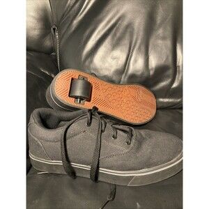 Heelys Launch Mens Sz 10 Black Canvas Sport  Skater Sneakers CLEAN 770155